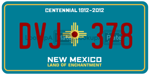 DVJ378  license plate in NM