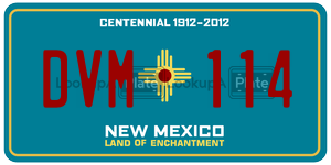 DVM114 license plate in New Mexico