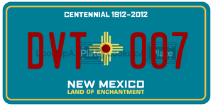 DVT007  license plate in NM