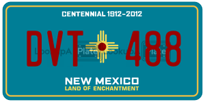 DVT488 license plate in New Mexico