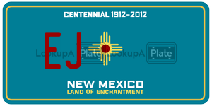 EJ  license plate in NM