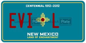 EVIL  license plate in NM