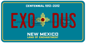 EXODUS  license plate in NM