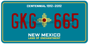 GKG665 license plate in New Mexico