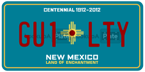 GU1LTY  license plate in NM