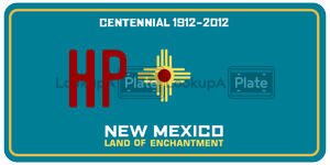 HP  license plate in NM