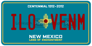 ILOVENM  license plate in NM