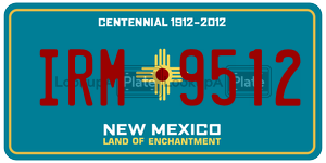 IRM9512  license plate in NM