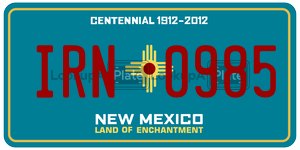 IRN0985  license plate in NM
