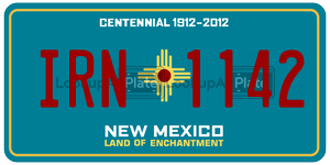 IRN1142 license plate in New Mexico