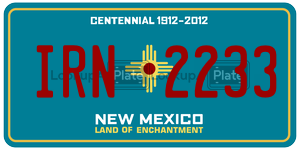 IRN2233  license plate in NM