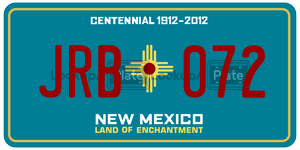 JRB072  license plate in NM