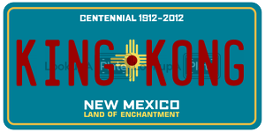 KINGK0NG  license plate in NM