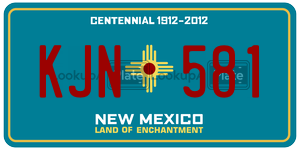 KJN581 license plate in New Mexico
