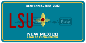LSU license plate in New Mexico