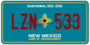 LZN533 license plate in New Mexico