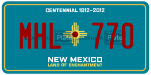 MHL770 license plate in New Mexico