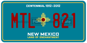 MTL821  license plate in NM