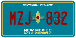 MZJ832  license plate in NM