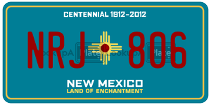 NRJ806 license plate in New Mexico