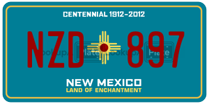 NZD897 license plate in New Mexico