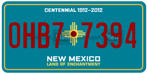 OHB77394 license plate in New Mexico