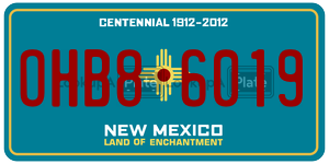 OHB86019  license plate in NM