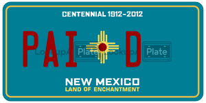 PAID  license plate in NM