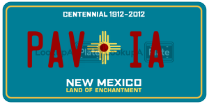 PAVIA  license plate in NM