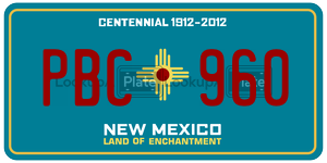PBC960  license plate in NM