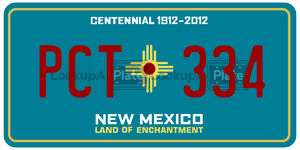 PCT334  license plate in NM