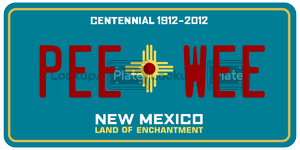 PEEWEE  license plate in NM