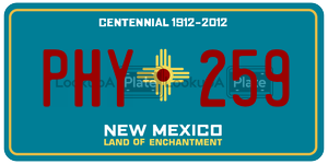 PHY259 license plate in New Mexico