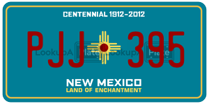 PJJ395  license plate in NM
