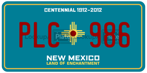 PLC986  license plate in NM