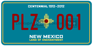 PLZ001 license plate in New Mexico