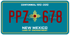 PPZ678 license plate in New Mexico