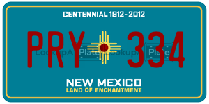 PRY334  license plate in NM