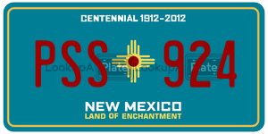 PSS924 license plate in New Mexico