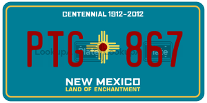 PTG867  license plate in NM