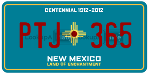 PTJ365  license plate in NM