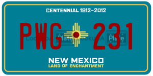 PWG231  license plate in NM