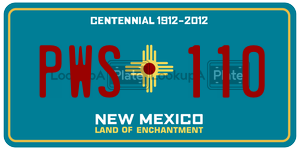 PWS110  license plate in NM