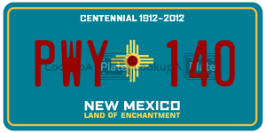 PWY140 license plate in New Mexico