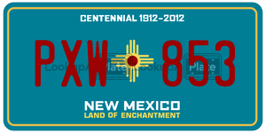 PXW853 license plate in New Mexico