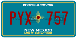 PYX757 license plate in New Mexico