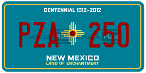 PZA250  license plate in NM