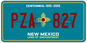 PZA827  license plate in NM