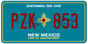 PZK853  license plate in NM