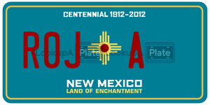 R0JA  license plate in NM